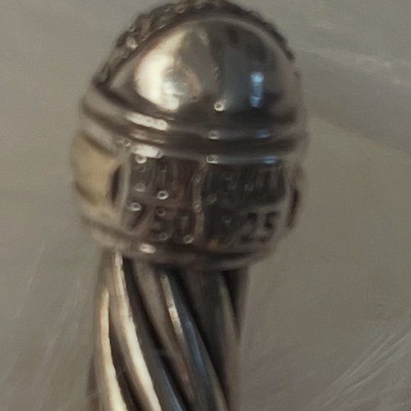 David Yurman 7mm silver classic cable bracelet, diamonds and 18kt yellow gold - Picture 8 of 8